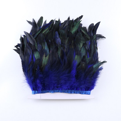 Păr de cocoș negru de 1 metru, franjuri cu pene naturale, panglică de 13-18 cm pentru cusut îmbrăcăminte, decorațiuni pentru petreceri, accesorii de artizanat