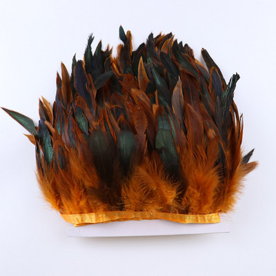 Păr de cocoș negru de 1 metru, franjuri cu pene naturale, panglică de 13-18 cm pentru cusut îmbrăcăminte, decorațiuni pentru petreceri, accesorii de artizanat