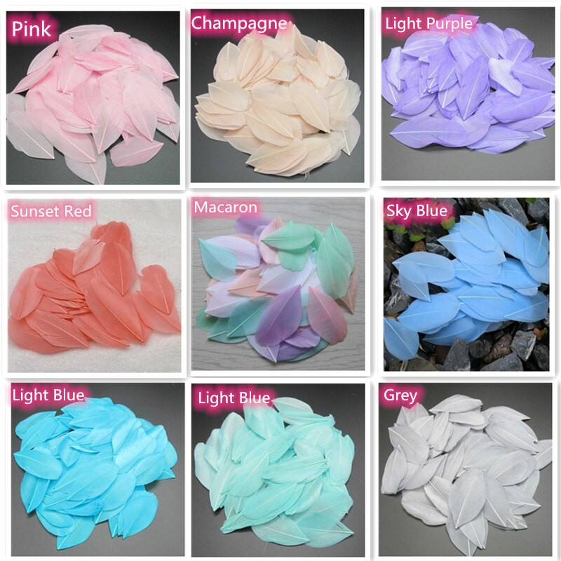 5-8 cm plaukiojančios galvos plunksnos Natūralios žąsies plunksnos, pasidaryk pats papuošalų pakabukas, dažytas 25 spalvomis, plunksnos amatų dekoravimo medžiaga 50 vnt.