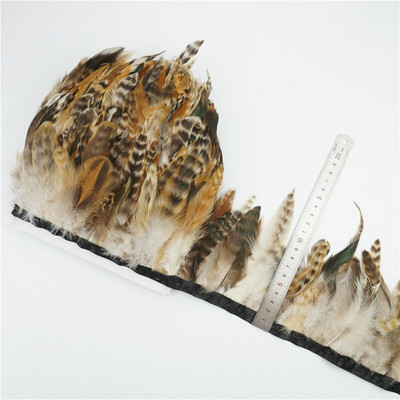 1 meeter/partii Looduslikud faasanisuled Äärised Kukk Suled Paabulinnu Pluma Paelad käsitööks DIY Dekoratsioon rõivaste õmblemiseks