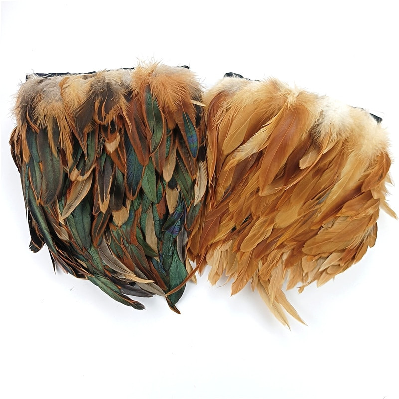 1 meeter/partii Looduslikud faasanisuled Äärised Kukk Suled Paabulinnu Pluma Paelad käsitööks DIY Dekoratsioon rõivaste õmblemiseks