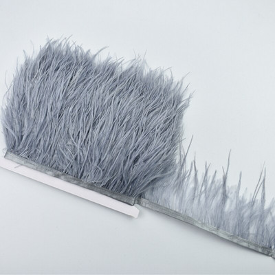 1M 5M 10Meter 8-10CM Μαύρο φτερό στρουθοκαμήλου διακοσμεί φυσικό λευκό φτερό στρουθοκαμήλου For Craft κορδέλα κρόσσια για φούστα Ρούχα πάρτι