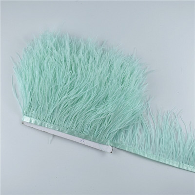 1M 5M 10Meter 8-10CM Μαύρο φτερό στρουθοκαμήλου διακοσμεί φυσικό λευκό φτερό στρουθοκαμήλου For Craft κορδέλα κρόσσια για φούστα Ρούχα πάρτι