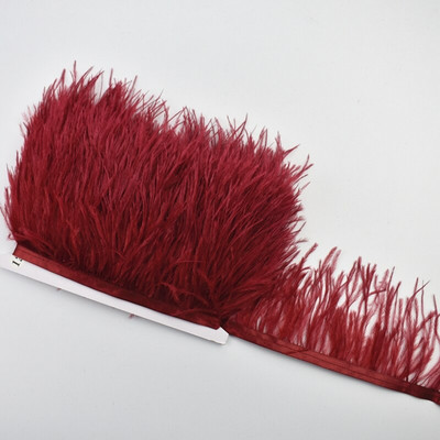 1M 5M 10Meter 8-10CM Μαύρο φτερό στρουθοκαμήλου διακοσμεί φυσικό λευκό φτερό στρουθοκαμήλου For Craft κορδέλα κρόσσια για φούστα Ρούχα πάρτι