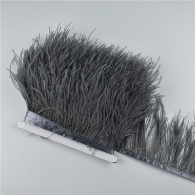 1M 5M 10Meter 8-10CM Μαύρο φτερό στρουθοκαμήλου διακοσμεί φυσικό λευκό φτερό στρουθοκαμήλου For Craft κορδέλα κρόσσια για φούστα Ρούχα πάρτι