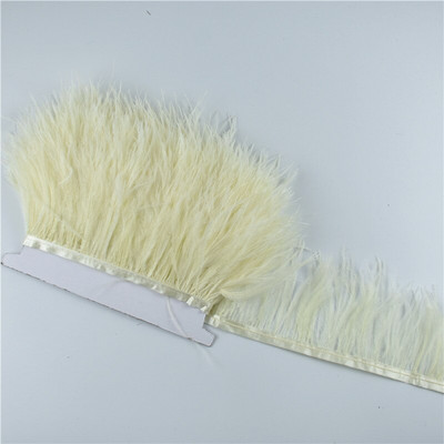 1M 5M 10Meter 8-10CM Μαύρο φτερό στρουθοκαμήλου διακοσμεί φυσικό λευκό φτερό στρουθοκαμήλου For Craft κορδέλα κρόσσια για φούστα Ρούχα πάρτι