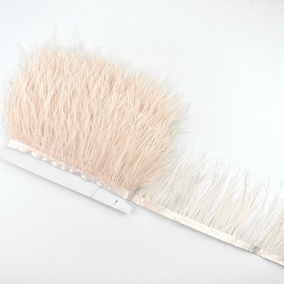 1M 5M 10Meter 8-10CM Μαύρο φτερό στρουθοκαμήλου διακοσμεί φυσικό λευκό φτερό στρουθοκαμήλου For Craft κορδέλα κρόσσια για φούστα Ρούχα πάρτι