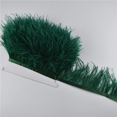 1M 5M 10Meter 8-10CM Μαύρο φτερό στρουθοκαμήλου διακοσμεί φυσικό λευκό φτερό στρουθοκαμήλου For Craft κορδέλα κρόσσια για φούστα Ρούχα πάρτι