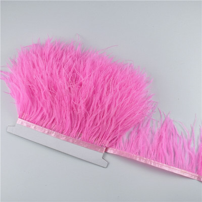 1M 5M 10Meter 8-10CM Μαύρο φτερό στρουθοκαμήλου διακοσμεί φυσικό λευκό φτερό στρουθοκαμήλου For Craft κορδέλα κρόσσια για φούστα Ρούχα πάρτι