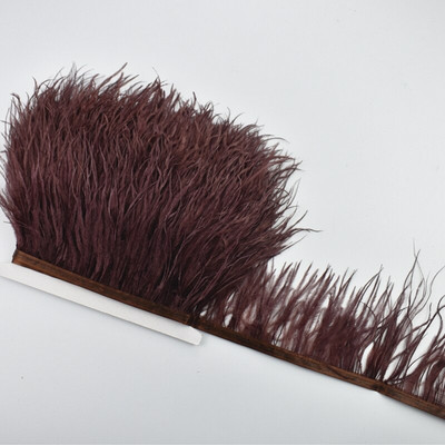 1M 5M 10Meter 8-10CM Μαύρο φτερό στρουθοκαμήλου διακοσμεί φυσικό λευκό φτερό στρουθοκαμήλου For Craft κορδέλα κρόσσια για φούστα Ρούχα πάρτι