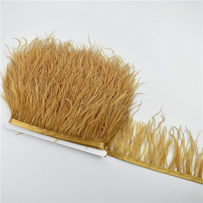 1M 5M 10Meter 8-10CM Μαύρο φτερό στρουθοκαμήλου διακοσμεί φυσικό λευκό φτερό στρουθοκαμήλου For Craft κορδέλα κρόσσια για φούστα Ρούχα πάρτι