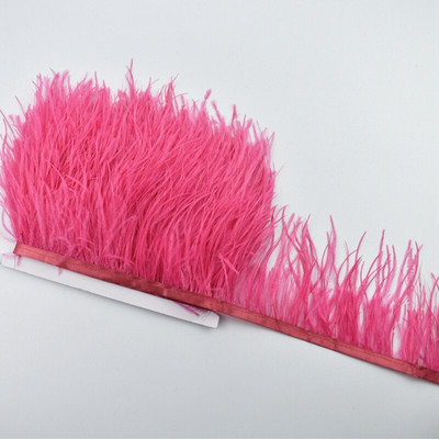 1M 5M 10Meter 8-10CM Μαύρο φτερό στρουθοκαμήλου διακοσμεί φυσικό λευκό φτερό στρουθοκαμήλου For Craft κορδέλα κρόσσια για φούστα Ρούχα πάρτι