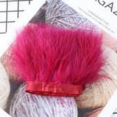 1-meetrine värvitud värvilised marabu suled, ääred, rõivad, õmblemine, kaunistused 8-10 cm, pehme sulgede lint, käsitöö, hulgimüük