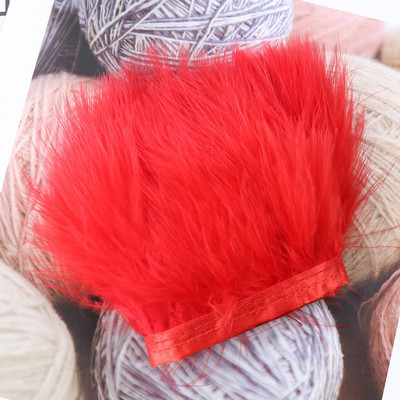 1-meetrine värvitud värvilised marabu suled, ääred, rõivad, õmblemine, kaunistused 8-10 cm, pehme sulgede lint, käsitöö, hulgimüük