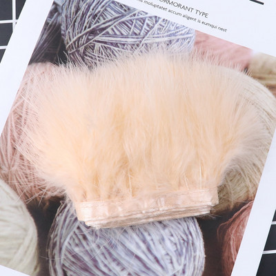 1-meetrine värvitud värvilised marabu suled, ääred, rõivad, õmblemine, kaunistused 8-10 cm, pehme sulgede lint, käsitöö, hulgimüük