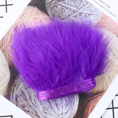 1-meetrine värvitud värvilised marabu suled, ääred, rõivad, õmblemine, kaunistused 8-10 cm, pehme sulgede lint, käsitöö, hulgimüük