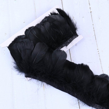 1 μέτρο μαύρα φτερά Κόκκινος χήνα στρουθοκάμηλος Μαραμπού γαλοπούλα λοφίο κρόσσι για κεντήματα χειροτεχνία Ρούχα Ραπτική διακόσμηση