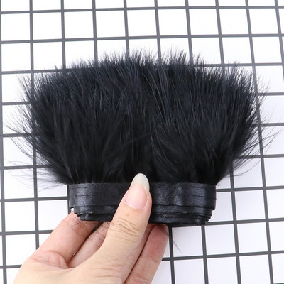 1 metras juodos plunksnos Apkirpti Gaidys Žąsis Strutis Marabu Turkija Plunksna Kraštas rankdarbiams Amatai Suknelė Drabužių siuvimas Dekoracija