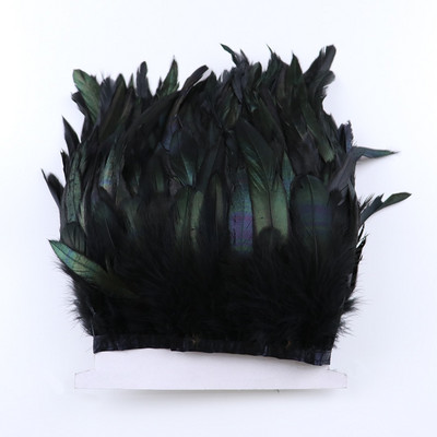 1 metras juodos plunksnos Apkirpti Gaidys Žąsis Strutis Marabu Turkija Plunksna Kraštas rankdarbiams Amatai Suknelė Drabužių siuvimas Dekoracija