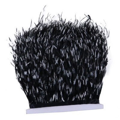 1 metras juodos plunksnos Apkirpti Gaidys Žąsis Strutis Marabu Turkija Plunksna Kraštas rankdarbiams Amatai Suknelė Drabužių siuvimas Dekoracija