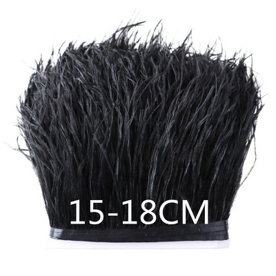 1 metras juodos plunksnos Apkirpti Gaidys Žąsis Strutis Marabu Turkija Plunksna Kraštas rankdarbiams Amatai Suknelė Drabužių siuvimas Dekoracija