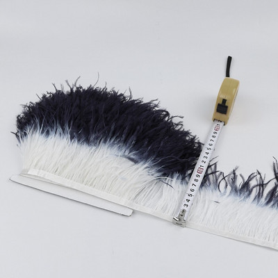 1 metras juodos plunksnos Apkirpti Gaidys Žąsis Strutis Marabu Turkija Plunksna Kraštas rankdarbiams Amatai Suknelė Drabužių siuvimas Dekoracija