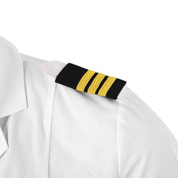 1 чифт пагони, традиционна професионална пилотска риза, униформени пагони със златни ивици, значки на раменете Направи си сам, занаятчийски декор за дрехи