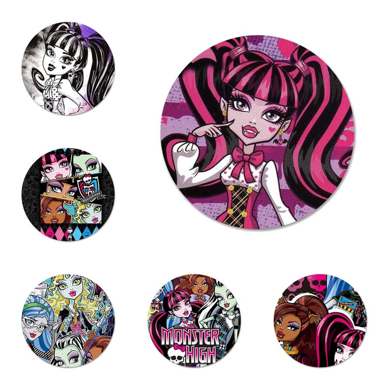 Monsters High Girl Icons Καρφίτσες Διακοσμητικό σήμα Καρφίτσες μεταλλικές κονκάρδες για διακόσμηση σακιδίου πλάτης