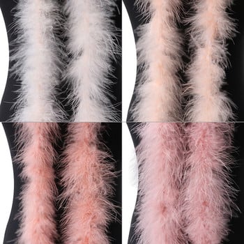 2 Yards 13G Marabou Feathers Boa Χριστουγεννιάτικο δέντρο ροζ φτερό γαλοπούλας σε κορδέλα Νυφικό σάλι Διακοσμητικά φτερά χειροτεχνίας