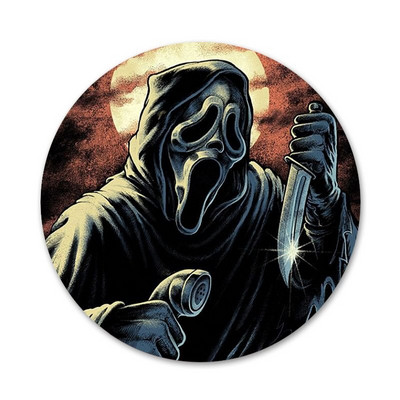 Odznak Ghostface Scream, brošňa, špendlíky, doplnky na oblečenie, batoh, dekorácia, darček