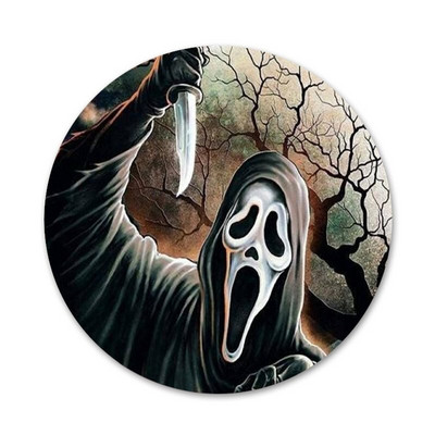 Odznak Ghostface Scream, brošňa, špendlíky, doplnky na oblečenie, batoh, dekorácia, darček