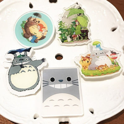 5 tk/komplekt Multifilm akrüülprossid Uus disain Totoro Ikoon Märgid Loomade nööpnõelad Lastele Peokingitused Kaunistus kotil Riided Sall