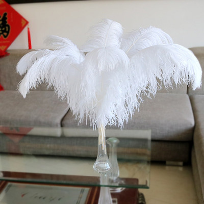 10pcs/lot Natural White Ostrich Feathers Wedding Home Decoration 15-20cm/25-30cm/30-35cm Ostrich Plumes Table Centerpiece Crafts