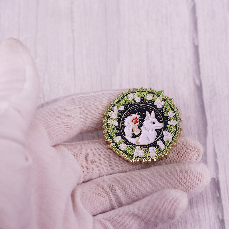 C2134 Kawaii Printesa Mononokes Pin email dur Anime Film Fan Insigna de colectie Mysterious Magic Brosa Moda Unic Gift3
