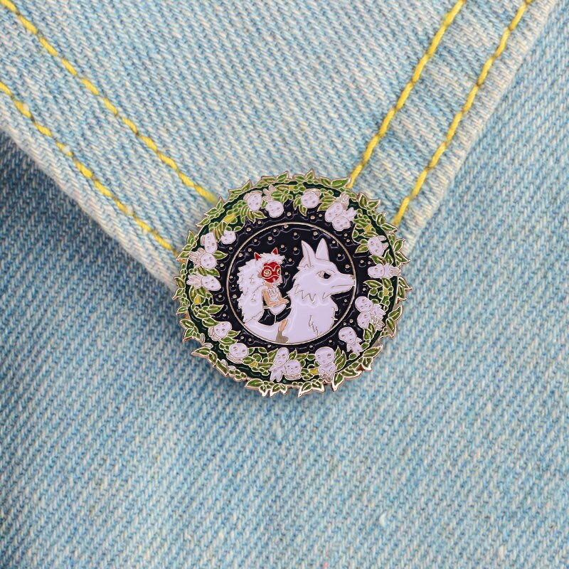 C2134 Kawaii Printesa Mononokes Pin email dur Anime Film Fan Insigna de colectie Mysterious Magic Brosa Moda Unic Gift3