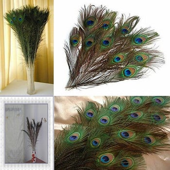 10 τμχ Real Natural Peacock Tail Eyes Feathers DIY κεντήματα Φεστιβάλ γάμου Αίθουσα πάρτι για το σπίτι Βάζο ξενοδοχείου Διακόσμηση γάμου