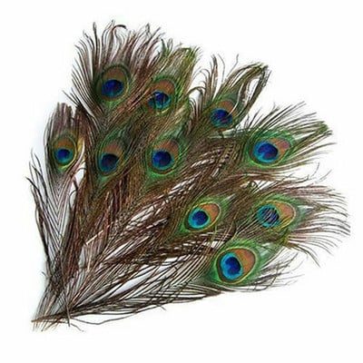 10 τμχ Real Natural Peacock Tail Eyes Feathers DIY κεντήματα Φεστιβάλ γάμου Αίθουσα πάρτι για το σπίτι Βάζο ξενοδοχείου Διακόσμηση γάμου