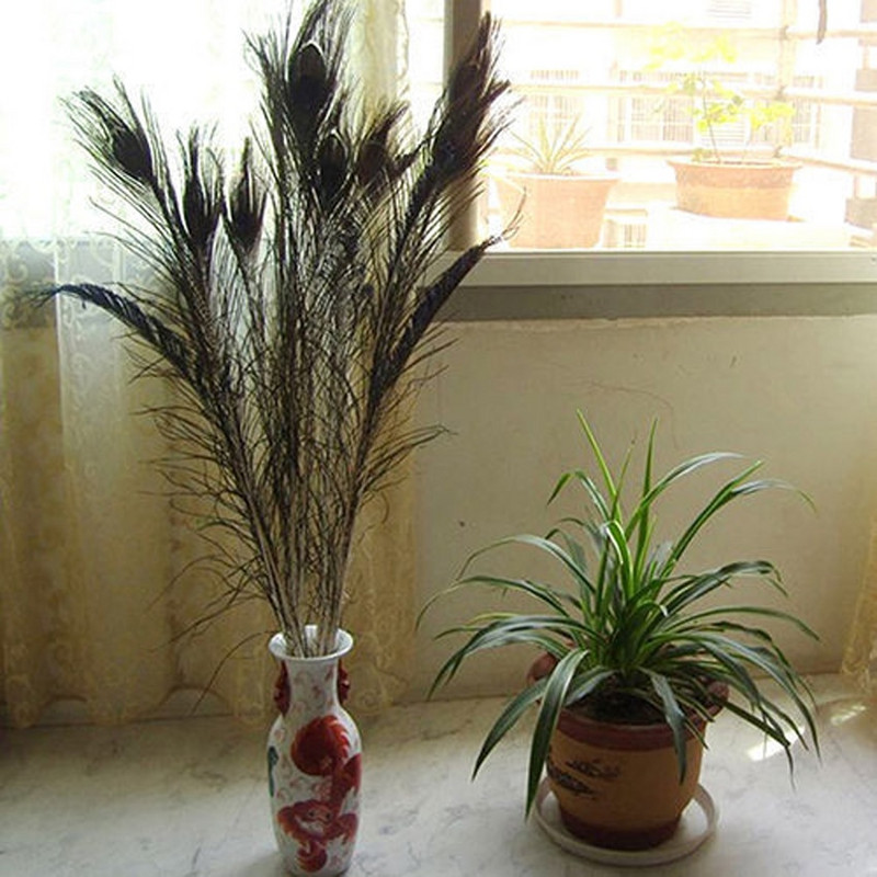 10 τμχ Real Natural Peacock Tail Eyes Feathers DIY κεντήματα Φεστιβάλ γάμου Αίθουσα πάρτι για το σπίτι Βάζο ξενοδοχείου Διακόσμηση γάμου