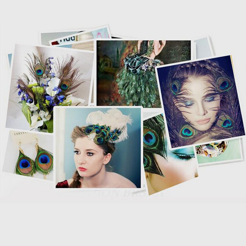 10 τμχ Real Natural Peacock Tail Eyes Feathers DIY κεντήματα Φεστιβάλ γάμου Αίθουσα πάρτι για το σπίτι Βάζο ξενοδοχείου Διακόσμηση γάμου