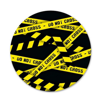 58 mm Жълт пакет на местопрестъплението Икони Щифтове Декорация на значки Брошки Метални значки за дрехи Декорация на раница