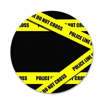58 mm Жълт пакет на местопрестъплението Икони Щифтове Декорация на значки Брошки Метални значки за дрехи Декорация на раница