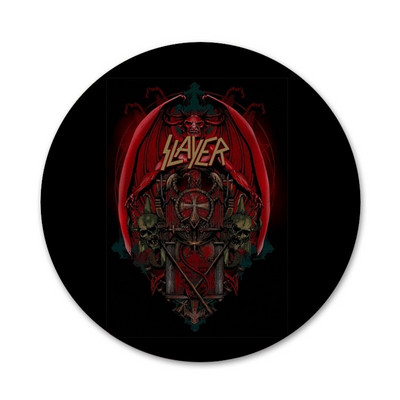 58 mm Slayer raskemetallist rokkbänd Hämmastavad ikoonid nööpnõelad märgikaunistus Prossid Metallist märgid seljakoti kaunistamiseks