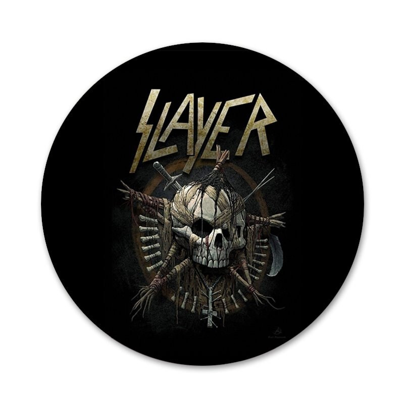58 mm Slayer raskemetallist rokkbänd Hämmastavad ikoonid nööpnõelad märgikaunistus Prossid Metallist märgid seljakoti kaunistamiseks