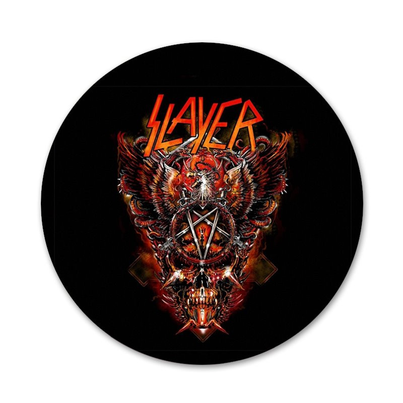 58 mm Slayer raskemetallist rokkbänd Hämmastavad ikoonid nööpnõelad märgikaunistus Prossid Metallist märgid seljakoti kaunistamiseks