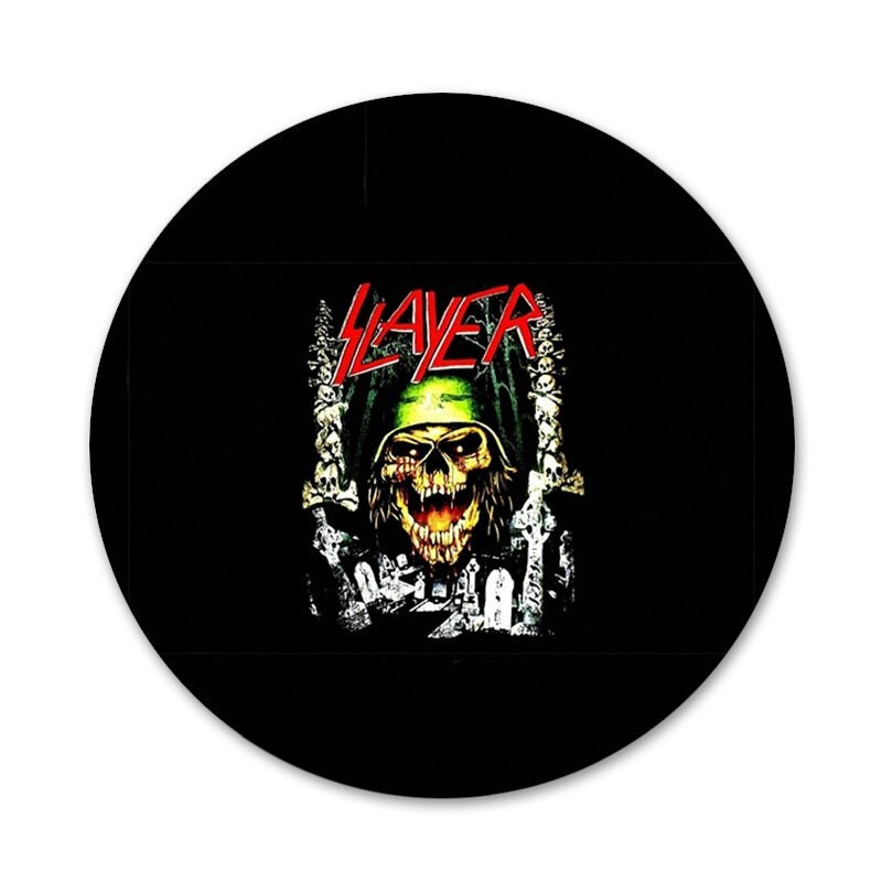 58 mm Slayer raskemetallist rokkbänd Hämmastavad ikoonid nööpnõelad märgikaunistus Prossid Metallist märgid seljakoti kaunistamiseks