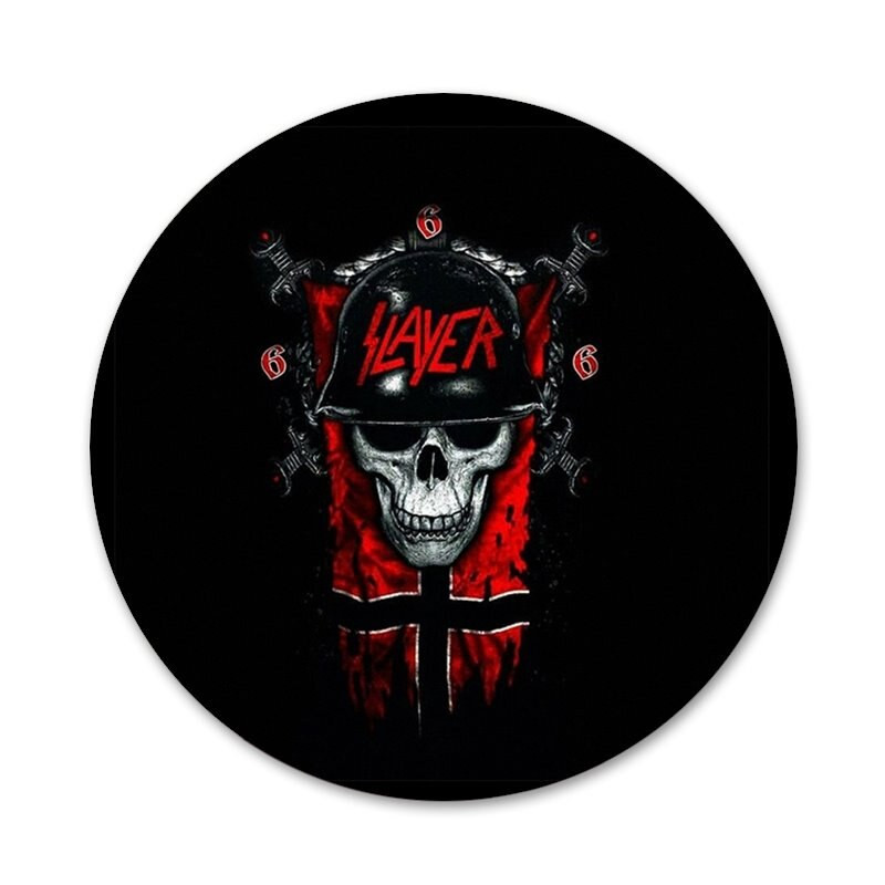 58 mm Slayer raskemetallist rokkbänd Hämmastavad ikoonid nööpnõelad märgikaunistus Prossid Metallist märgid seljakoti kaunistamiseks