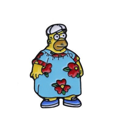 Vtipné zvláštne kreslené smaltované brošne, vtipná rodina, deformované oči, batoh, topánky, ozdoba, odznak, olej, kvapkajúce špendlíky