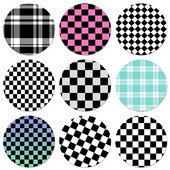 58mm must valge ruuduline triip läbipaistvad ikoonid nööpnõelad märgi kaunistus prossid metallist märgid riiete jaoks seljakoti kaunistus