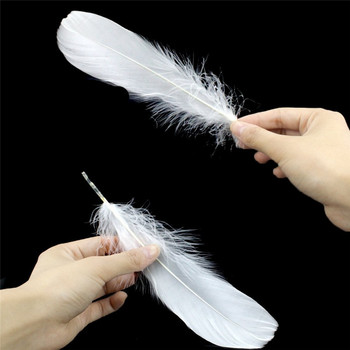 Χονδρικό φτερά χήνας για χειροτεχνία 12-18cm Μαύρα φτερά για κοσμήματα Κατασκευή λοφίο Διακόσμηση Plumas Carnaval Feather Decor DIY