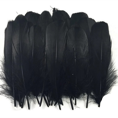 Търговия на едро с гъши пера за занаяти 12-18 см черни пера за изработка на бижута Декорация с перо Plumas Carnaval Feather Decor Направи си сам